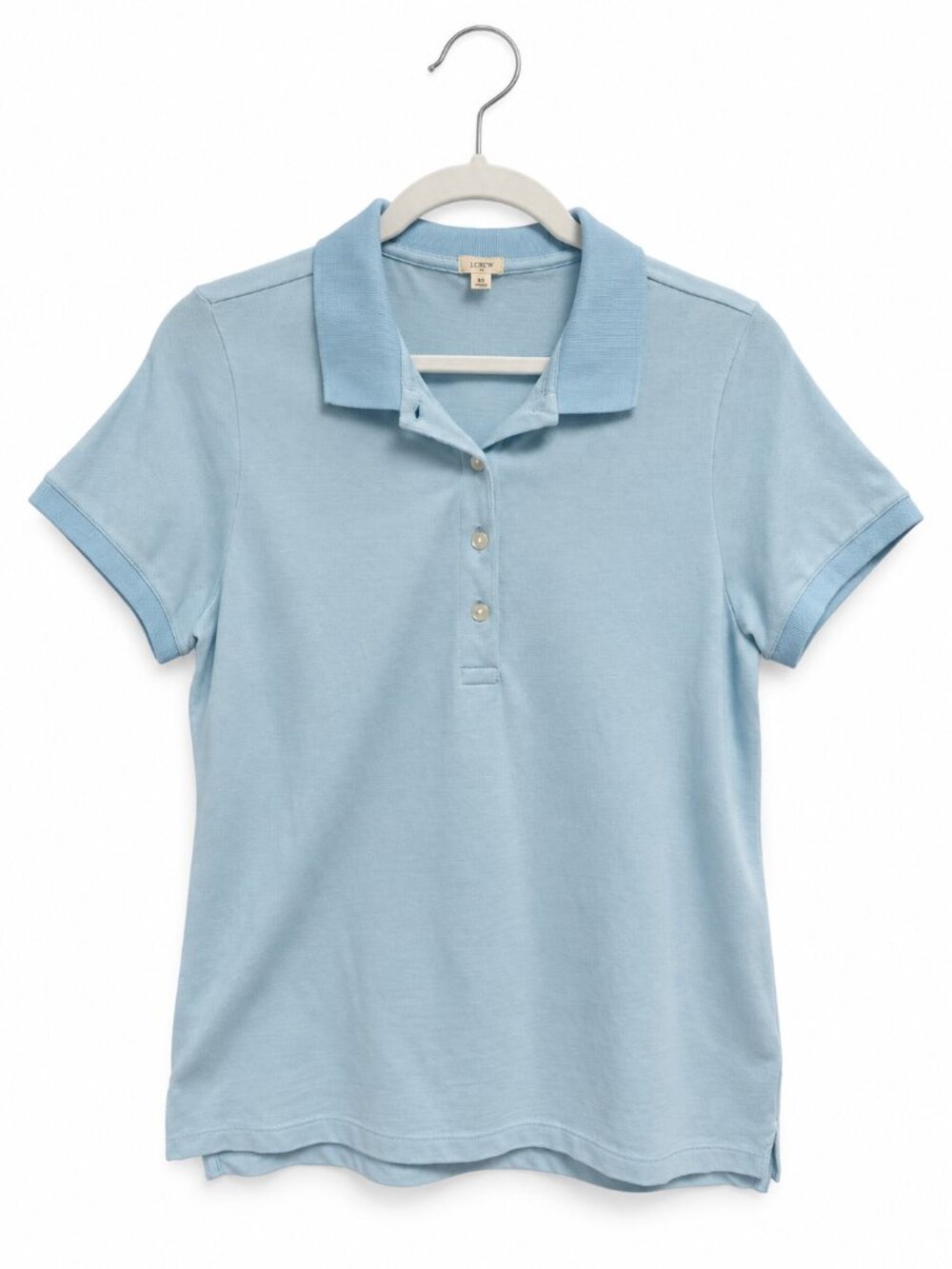 J. Crew Light Blue Women's Short-Sleeve Pique Polo Shirt